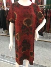 2023 New Women's silk imitation dress for middle-aged and Elderly people with round neck details Picture
